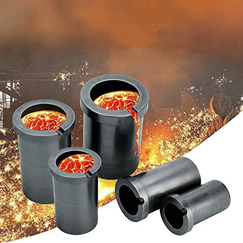 Crogiolo di grafite ad alta purezza, per metallo di fusione e metallo ad alta temperatura, 1-4 kg (capacità 4 kg)