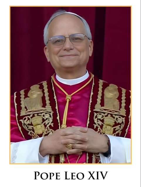 Keeping God in Sports Pope Leo XIV LAMINATED Prayer Card (3-pack) with a Free Bonus Card of Divine Mercy and One of the Footprints Story