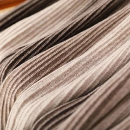 Women Contrast Color Skirts Elastic Waist Merino Wool A-Line Solid Pleated Skirt4