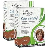 Light Mountain Henna Hair Color & Conditioner, Color the Gray - Auburn Hair Dye for Men/Women, Chemical-Free, Semi-Permanent Hair Color for White, Gray, and Blonde Hair, 7 Oz (Pack of 2)