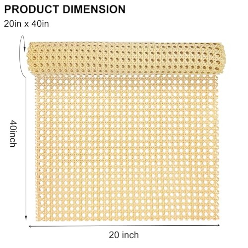 20-Inch x 3.3ft PE Plastic Rattan Cane Webbing, Anti-Mildew Woven Open Mesh Sheet for Caning Projects DIY Crafts, Furniture - Image 2