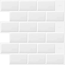 Azulejos de metro adhesivo autoadhesivo para salpicaduras de cocina y baño, azulejo de pared de baldosas de metro de pelar y pegar, 10 hojas, 12"×12"