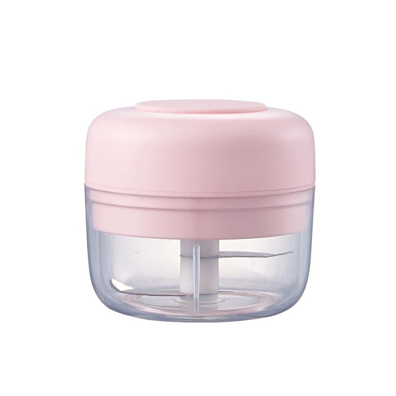 Ręczna maszynka do mięsa Elektryczny kruszarka czosnkowa, szlifierka mięsna, chopper warzywny żywności Do mięsa mielonego (Color : Pink 100ML)