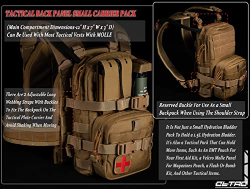 Cltac Tactical Small Molle Hydration Pack Outdoor Water Bladder Carrier Pack For Vest Backpack Airsoft #TOP2