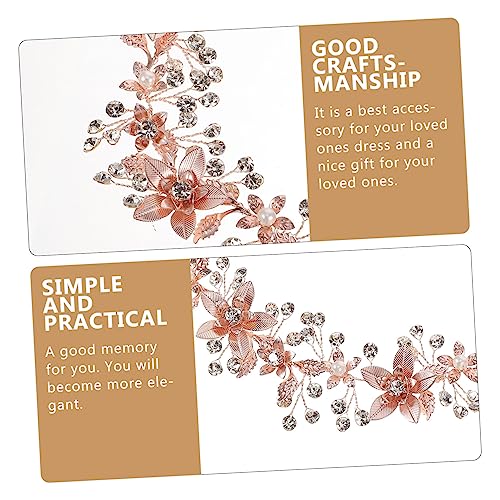 NOLITOY Rose Gold Crystal Flower Bridal Belt Handmade Wedding Waistband Accessory for Bridesmaids Formal Events Elegant Sash with Durable Cloth Rhinestone Embellishments4