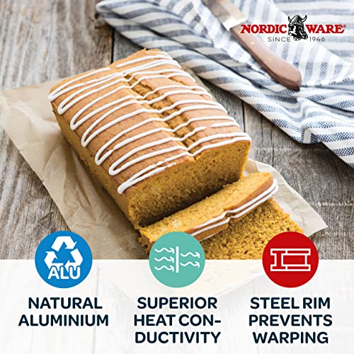 Nordic Ware Natural Aluminum Commercial Loaf Pan, L: 9.00 In. W: 5.30 In. H: 2.75 In, Silver #TOP2