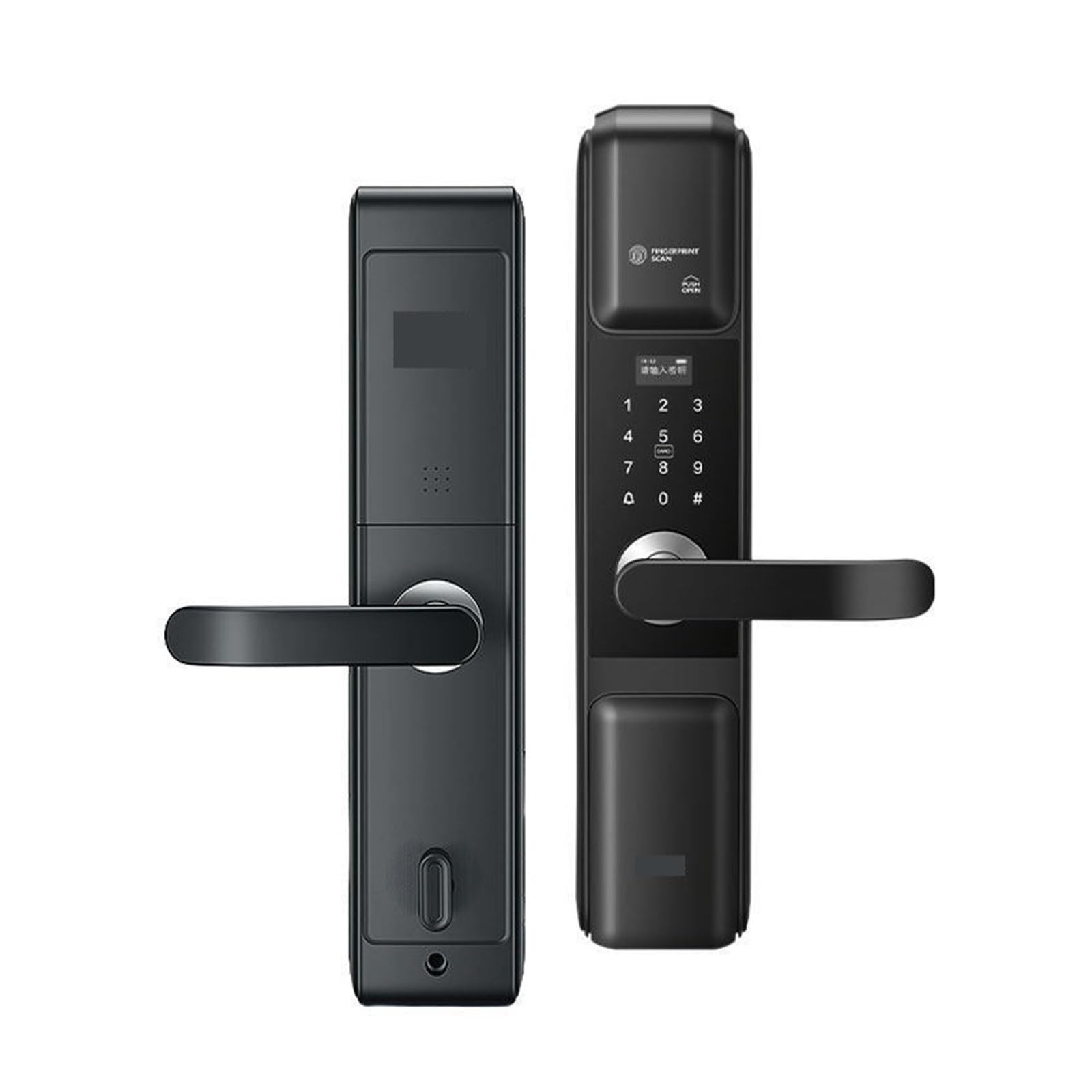 Dignife One Color Smart Door Lock, Sliding Cover Smart Anti Theft Door Lock Fingerprint Password Card Universal Home Electronic Lock