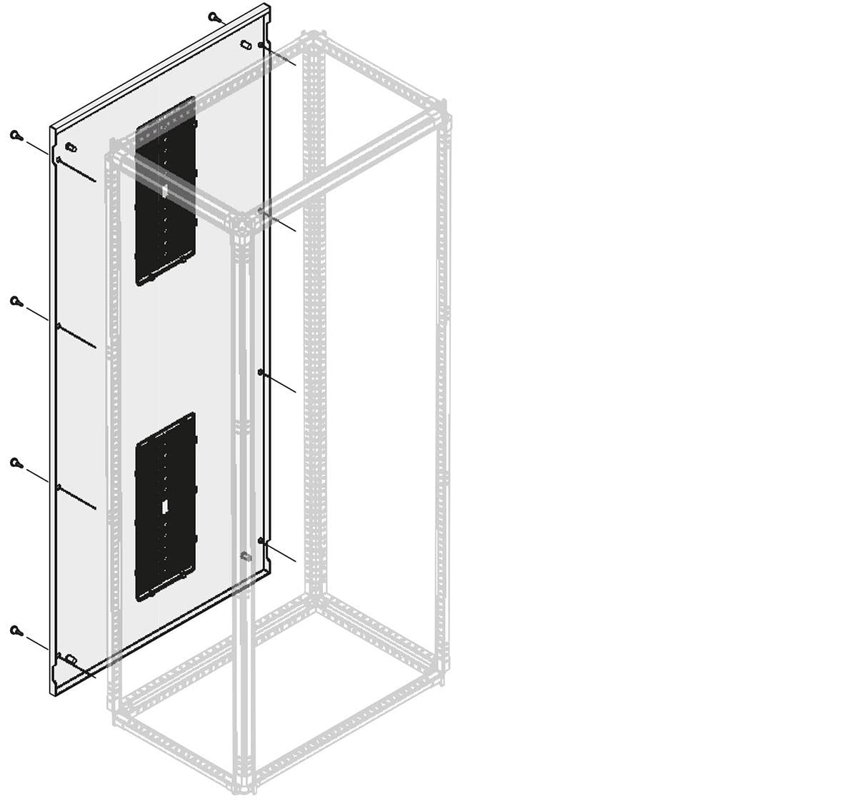 Panel ventilé IP30/31 abb-entrelec en acier durable pour armoire technique 1800 x 300 mm