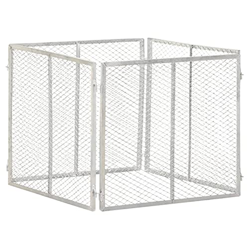 Chusui Composteur de Jardin à Lattes Bac à Compost Conteneur d'Engrais Déchets Composteur de Jardin 85x85x70 cm Fer galvanisé