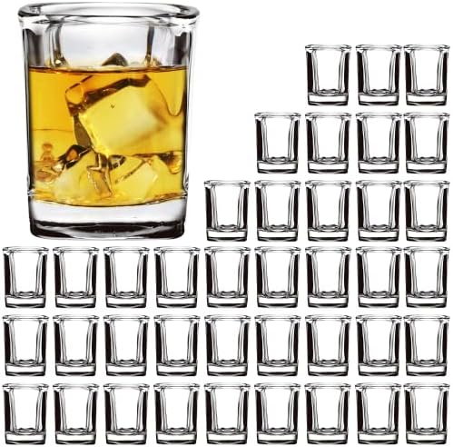 Amazon.com | Shot Glasses Set with Heavy Base,2.2 oz Mini Square ...