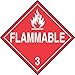 Accuform Hazard Class 3, Flammable 3, Adhesive Viny Placard, 10.25