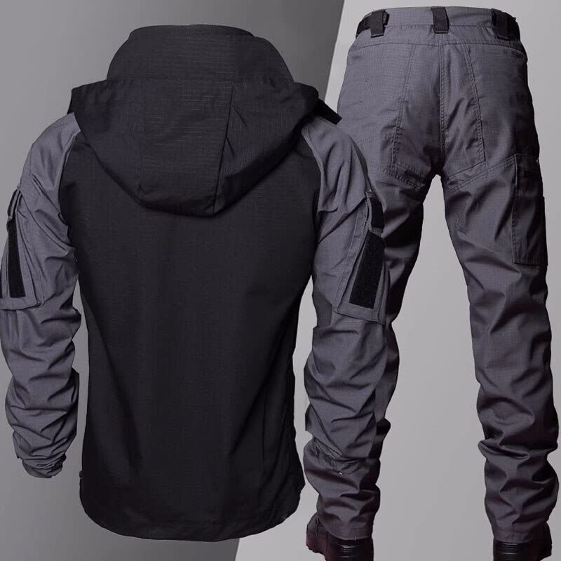 Ensemble à capuche et pantalon cargo pour homme style militaire de mi-saison - 6