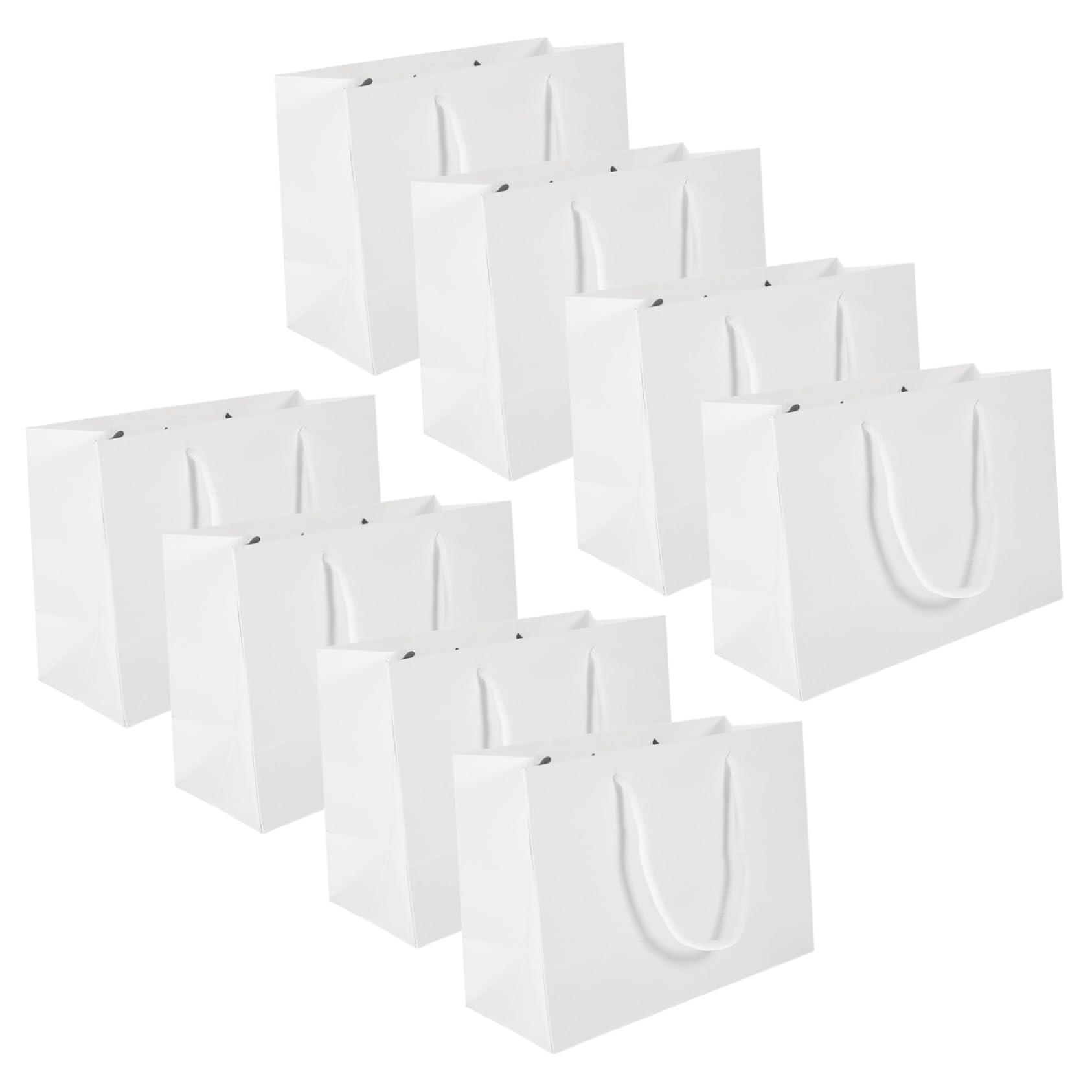 Zerodeko 20 Bolsas de Regalo de Papel en Color Claro con Asa Ligera, Contenedor de Galletas y Bolsas de Golosinas para Baby Showers y Fiestas de Té, Tamaño 24x17x10 Cm