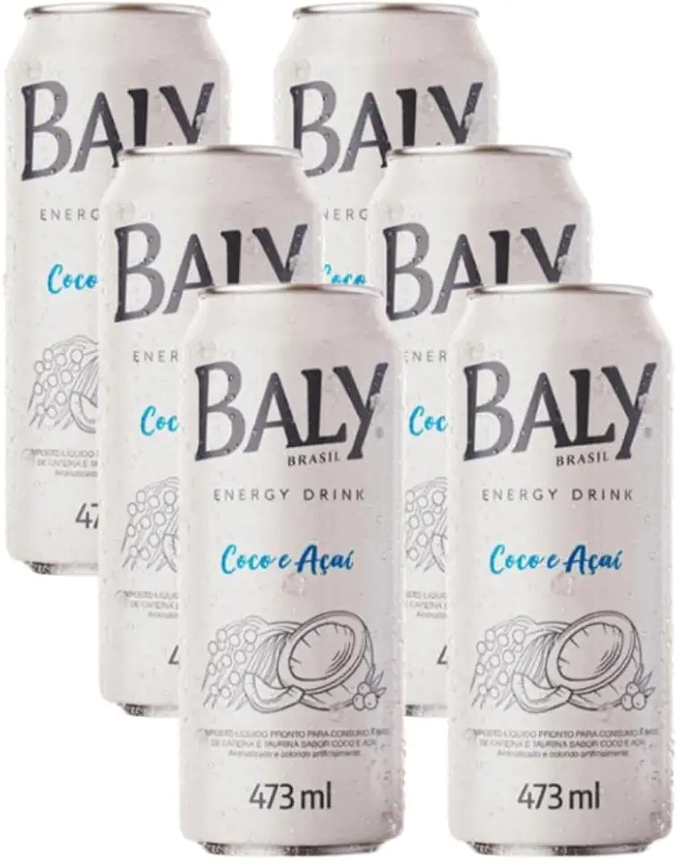 Baly Energético Coco e Açai 473ml Com 6 unidades
