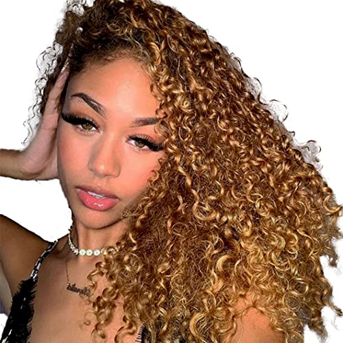 Lace Front Wigs Human Hair Honey Blonde Wig Ombre Lace Closure Wig Water Wave 1b27 Color Pre Plucked Natural Hairline With Baby Hair Dark Roots 8a Glueless Wig 4x4x1 Water Wave Wigs Ombre 12 Inch