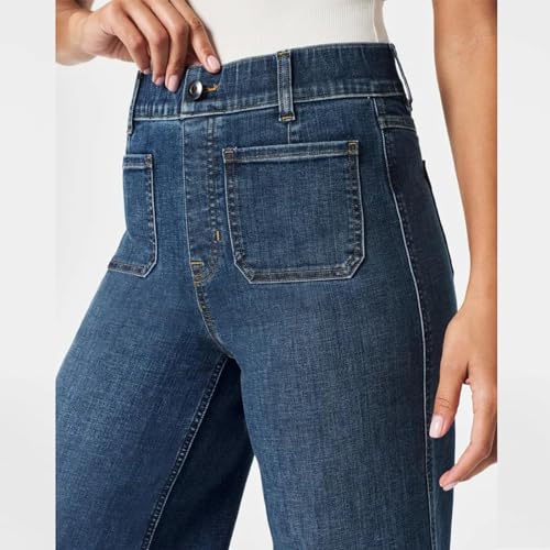 Curvachic Jeans, Oprah's Favorite Jeans Pants,CurvaChic Tummy High Waisted Control Cropped Wide-Leg Jeans4