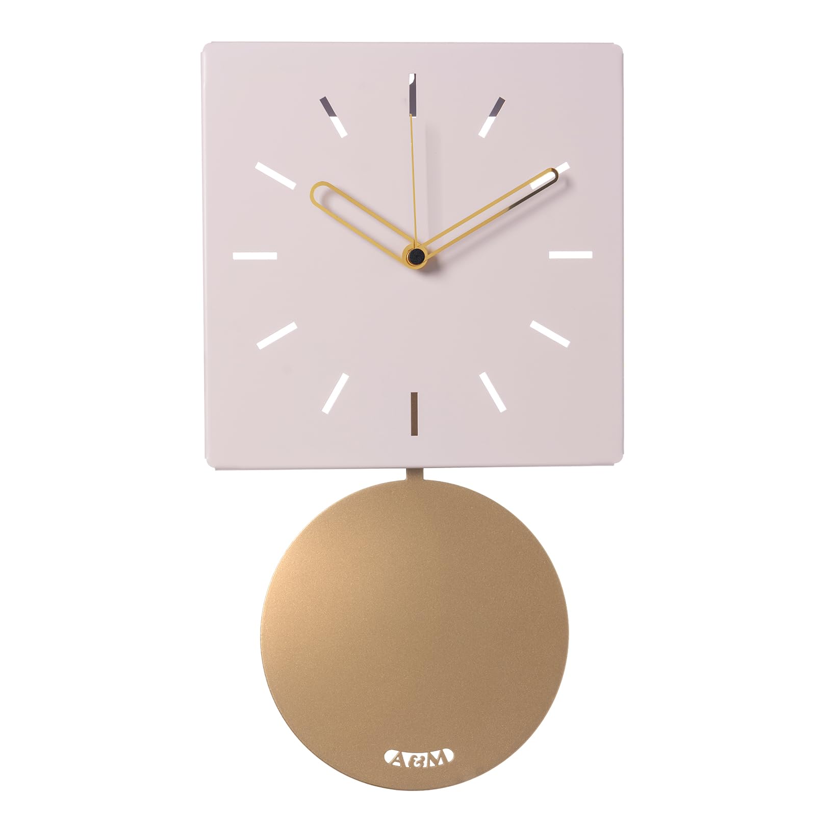 Arti & Mestieri Grace - Orologio a pendolo da Parete di Design 100% Made in Italy - in Ferro, 43,​5 x 24 cm (Gelso e oro laccato)