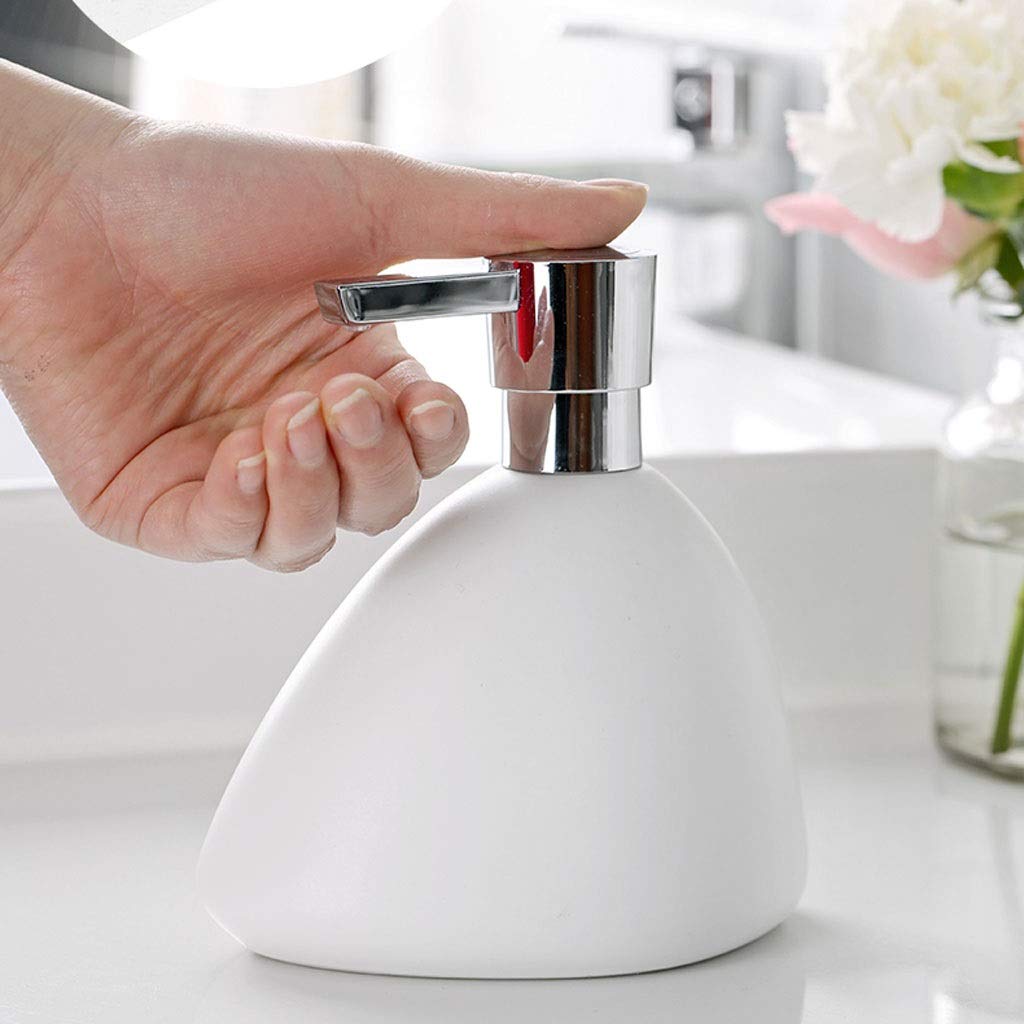 Nachfüllbarer Seifendosierer für Keramik Spenderflasche, einfach nachfüllbar Schäumende Seifenspender Pumpen-Flasche Badezimmer-Eitelkeiten Spülbecken, Press-on-Emulsion Vorratsflasche Duschlotionsspe