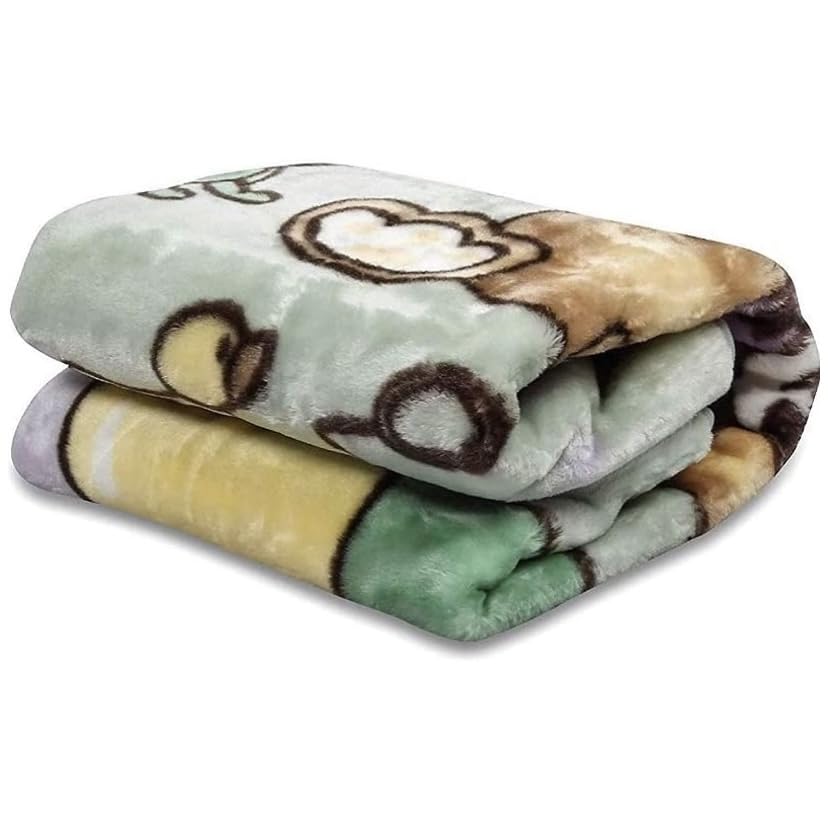 HomescapeNew Born Baby Blanket All Season Ultra Soft 2 Layer Fluffy Blankets for Baby Boys and Baby Girls (90x110cm) (Green)-0-3 Years