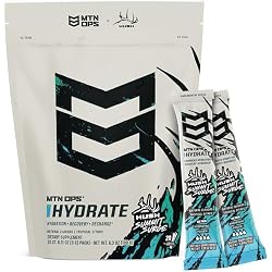 MTN OPS Hydrate Low Sugar Electrolyte Powder Drink Mix with 1g D-Ribose Sugar, 1000mg Electrolytes, On-The-Go Packs, 20 Stick Packs, Hush Summit Surge