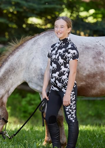 Kerrits Kids Knee Patch Performance Tight Black/Equine Studies Size: S