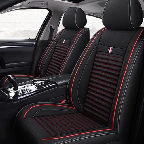 に適用トヨタ ライズ RAIZE A200A A210A 2019年11月〜 車 シートカバー 吸湿性 耐磨耗 通気性 麻素材 360° 全周囲 5D カーシートカバー 肌に優しい 四季対応 伸縮可能 お尻クッション 座布団 分割デザイン(黒,枕なし)