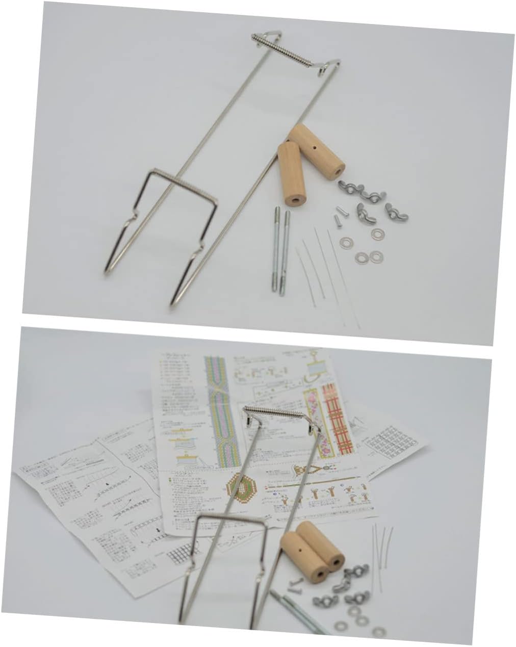 NUOBESTY Metal Frame Traditional Bead Loom Kit for Beginners Simple Weaving Device for Jewelry Making for Crafting Bracelets Necklaces and More