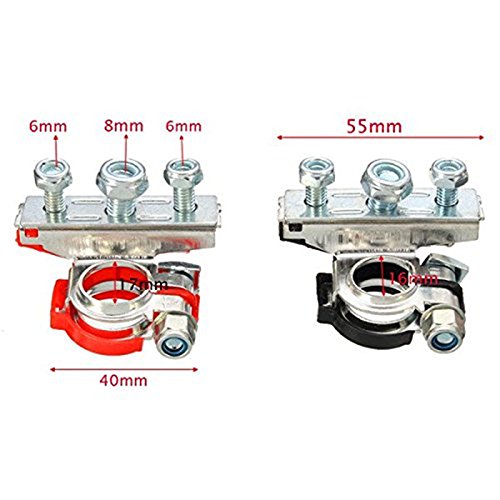 BaiFM Car TopPost Battery Cable Terminal Positive/Negative Clamp