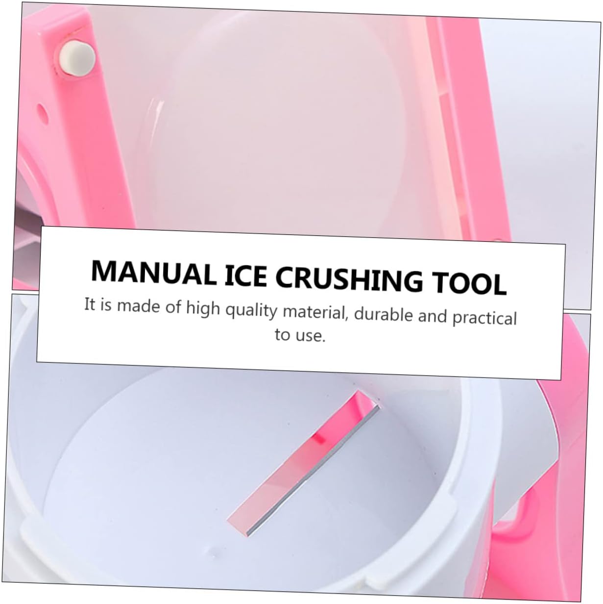 Gadpiparty 1Pc Manual Ice Crusher Hand Operated Ice Shaver for Home Use Durable Portable Ice Chipper Efficient Ice Crushing Tool for Desserts Cocktails No Electricity Needed