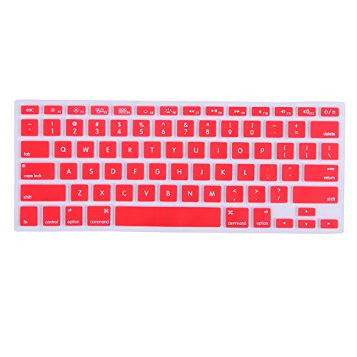 HDE Ultra Thin Silicone Rubber Keyboard Skin Cover for Macbook Pro Non Retina 13/15/17 (Red)