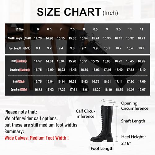 Image of Vepose Women's 953 Knee High Combat Boots Chunky Platform Heel, Lace Up Gothic Punk Work Boots for Dresses and Jeans