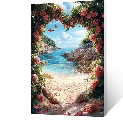 Malen Nach Zahlen Erwachsene Blume, Paint by Numbers Malen Nach Zahlen DIY Strand mit Pinseln und Acrylfarben Handgemalt Ölgemälde Leinwand 100x135cm,Home Decor, Geschenke für Frauen Ohne Rahmen B-P-M Malen Nach Zahlen Erwachsene Blume, Paint by Numbers Malen Nach Zahlen DIY Strand mit Pinseln und Acrylfarben Handgemalt Ölgemälde Leinwand 100x135cm,Home Decor, Geschenke für Frauen Ohne Rahmen B-P-M