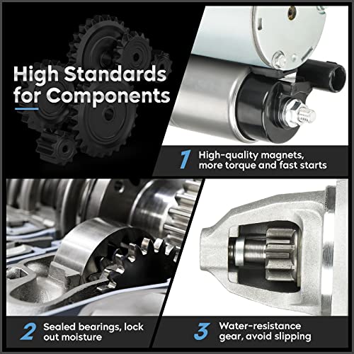 Starter For 3.6L Jeep Wrangler 2012-2017, Chrysler 300/Dodge Charger 2017-2019, Ram 1500 Classic Pickup 2019, 1500 Pickup 2017-2019, Replaces# 56029852Aa, 19202, 428000-9300 #TOP2