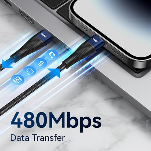 Image of Extra Long USB C to USB C Cable 15FT 2Pack 100W USBC Charger Fast Charging Cord Braided, Type C Cable for iPhone 17 Pro Max, 16 /15, iPad Pro /Air /Mini, MacBook, Samsung, Android Phones, Tablet & Laptop