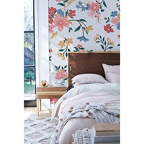 Papiers Peints Fleurs Vintage pour Cacher Défauts Mur Salon