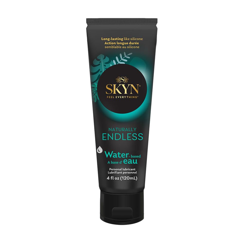 SKYN Naturally Endless Personal Lubricant 4 oz Water Based Lube for Men Women and Couples Safe with Latex