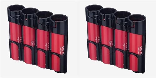 SL18650TB by Powerpax Slimline 18650 - Organizador de baterías, negro, capacidad para 4 baterías (no incluidas) (paquete de 2)