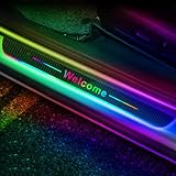 Custom Logo or Text LED Door Sills for Car Magnetic, Auto-Sensing Welcome Lights for Cars, Waterproof Car Pedal Lights, Personalized LED Car Door Sills, Applicable 99% of Models
