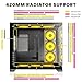 ANSAITE PC CASE 9 PWM ARGB Fans Pre-Installed, Mid-Tower Gaming PC Case, Panoramic Tempered Glass Computer Case with Type-C,420mm&360mm Radiator Support，Black,K9