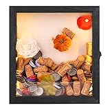 Romingo LED Shadow Box Frame 11x12'' Wine Cork Holder Display Case with Lights Memory Box for Keepsakes Memorabilia Awards Bouquet Photos Black