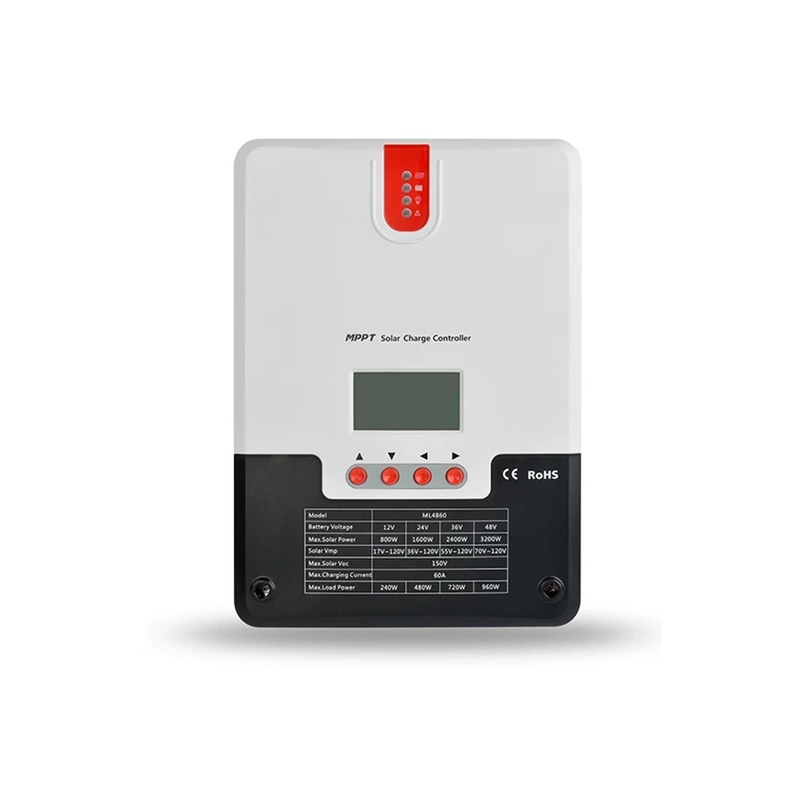 controlador de carga solar, Controlador De Carga Solar MPPT 60A ML4860, Automático For Baterías, Cargador Regulador PV Con Hasta 99.9% Eficiencia