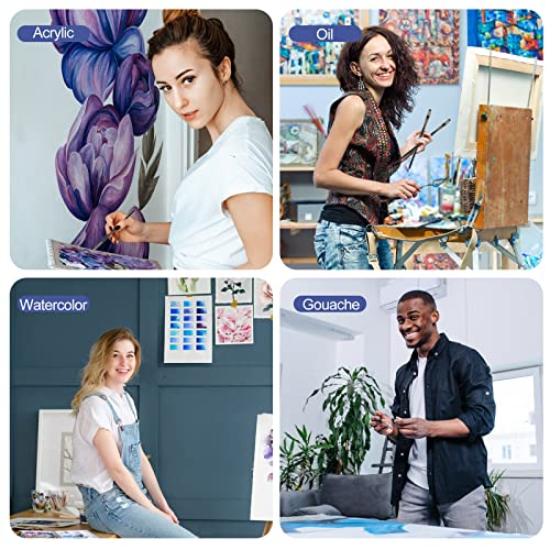 15 Pack Professional Paint Brush Set - Premium Artist Paint Brushes For Acrylic, Watercolor, Oil, Canvas, Hobby Craft, Fabric Painting, Wide And Fine Tip Elegant Paintbrushes Bulk By Bovulo #TOP4