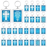 John 3: 16 Keychains Set: you will get 24 pieces of bible verse keychain in 8 styles, give friends, family, colleagues, teachers, pastors, church leaders and other loved ones an encouraging gift with this stylish cross John 3: 16 Christian keychain g...