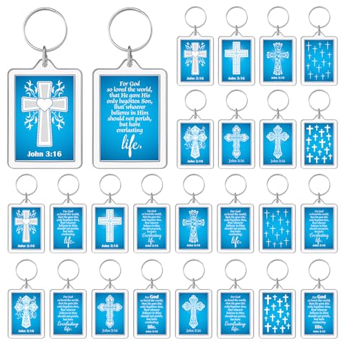 Equsion 24 Pcs Christian Keychain Gifts Bulk Bible Verse Church