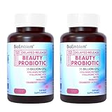 BioEmblem Beauty Probiotics for Women, 35 Billion CFU 14 Strains with Biotin, Collagen, Prebiotics for Digestive Health, Hair Skin and Nails, Vaginal Probiotics Supplement, Shelf Stable, 60 Caps
