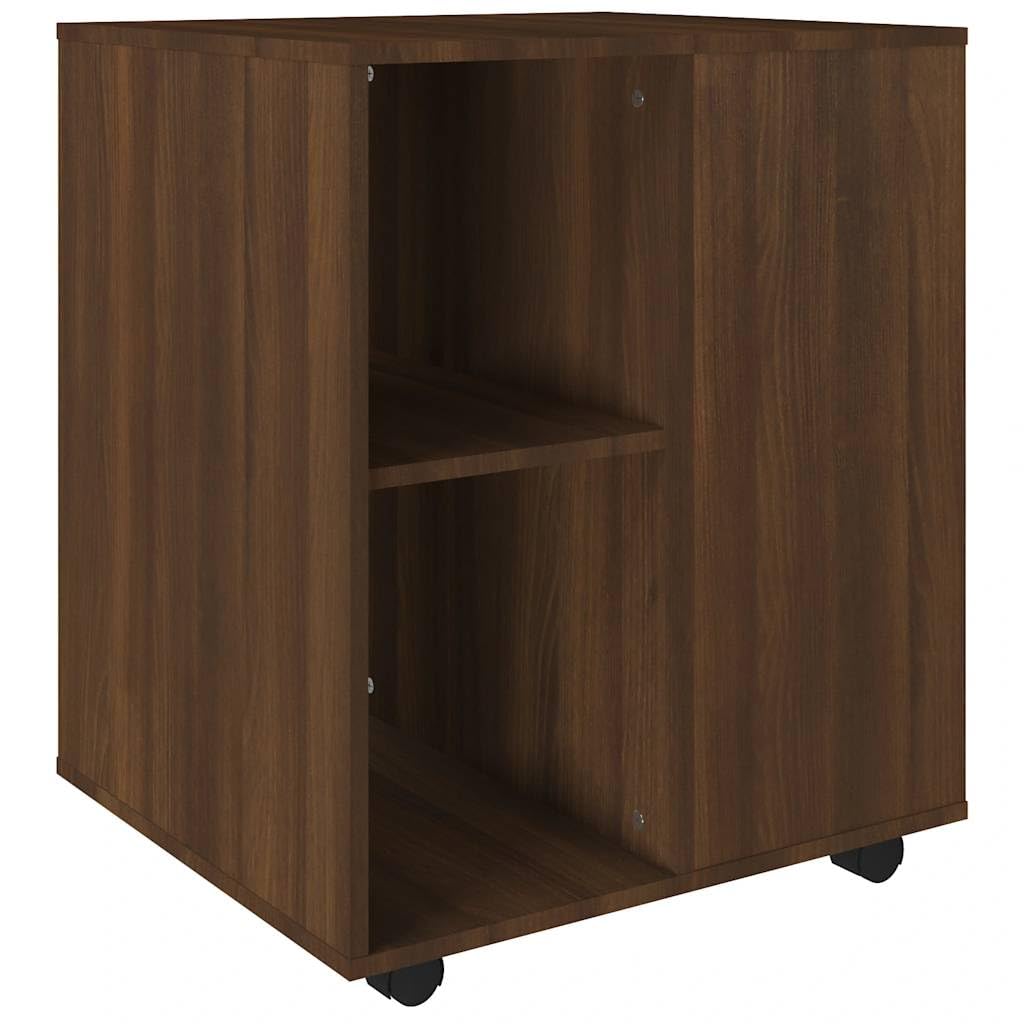vidaXL Armario con Ruedas Oficina Almacenamiento Cajonera Auxiliar Salón Entrada Despacho Estantería Madera Contrachapada Roble Marrón
