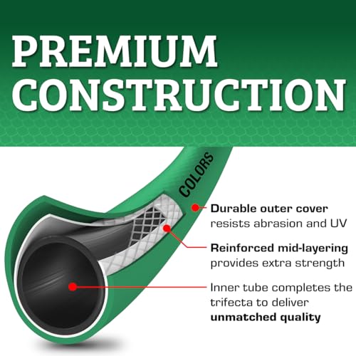 Image of Flexzilla Colors Lead-In Garden Hose 5 /8in. x 5ft., Lightweight All-Weather Water Hose, Durable and Flexible, Leak-Free Connections, Forest Green