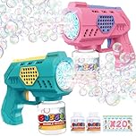 Eaglestone Bubble Guns for Toddlers Packs, LED Light Automatic Bubble Machine Gun for Kids 4-8, Bubble Toys with Bubble Solution,Bubble Gun Blaster Party Favor, Summer Outdoor Toys Birthday Gift