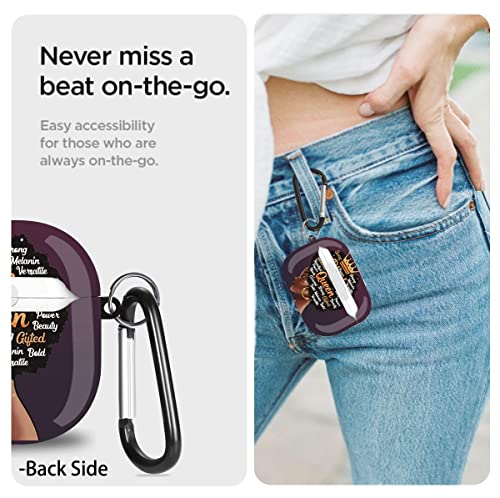 Airpods 3Rd Generation Case Black Girl, Cute African American Girl Case For Airpod 3 Case Cover Protective Hard Black Afro Women Cover With Keychain For Apple Airpods 3Rd Gen Case- Black Queen #TOP2