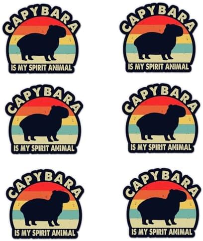 Pack of 6-2'' Stickers - Capybara is My Spirit Animal Sticker - Laptop Sticker - Waterproof Vinyl for Car Phone Water Bottle - Funny Cute Capybara Decal - Sticker Graphic Decal image 2